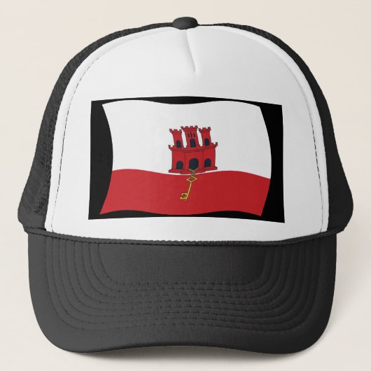 Gibraltar-Flaggenmütze Truckerkappe (Vorderseite)