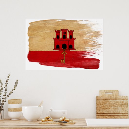 Gibraltar Flaggenposter Poster (Küche)