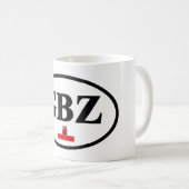 Gibraltar GBZ Fahrzeugregistrierung unter der Flag Kaffeetasse (VorderseiteRechts)