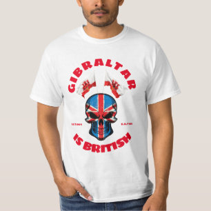 Gibraltar ist britischer T - Shirt 1704 Scull