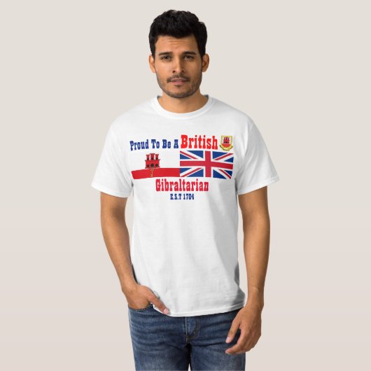 Gibraltar ist stolz auf seinen britischen T - Shir T-Shirt (Vorne ganz)