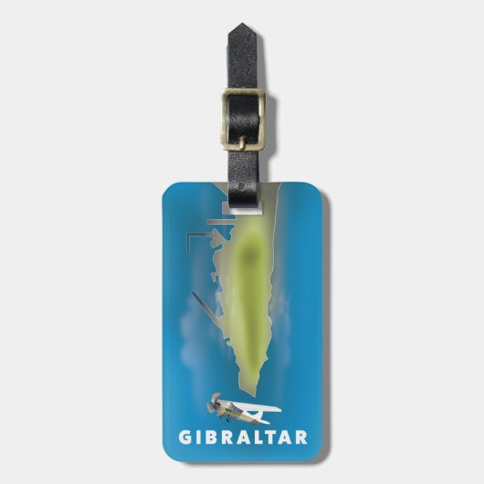 Gibraltar Karte Gepäckanhänger (Vorderseite vertikal)