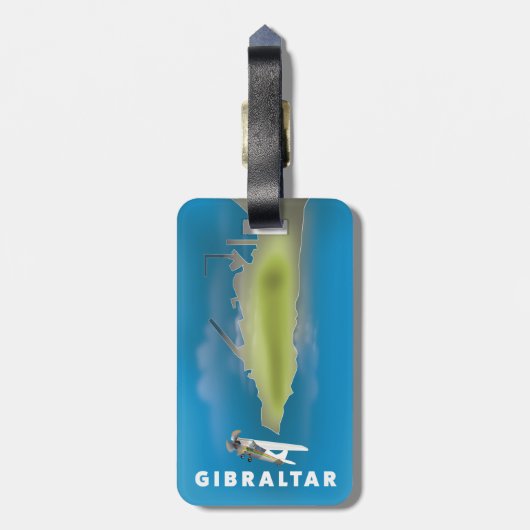 Gibraltar Karte Gepäckanhänger (Rückseite vertikal)