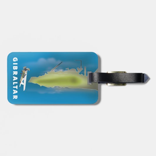 Gibraltar Karte Gepäckanhänger (Rückseite horizontal)