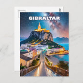 Gibraltar, Kreuzung von Horizonten und Reisen Postkarte (Vorne/Hinten)
