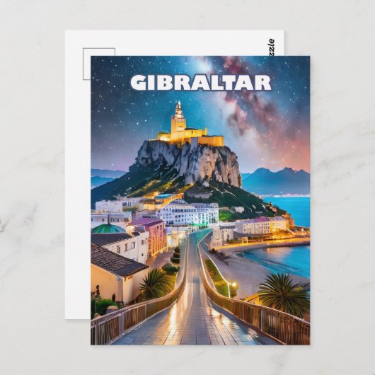 Gibraltar, Kreuzung von Horizonten und Reisen Postkarte (Vorne/Hinten)