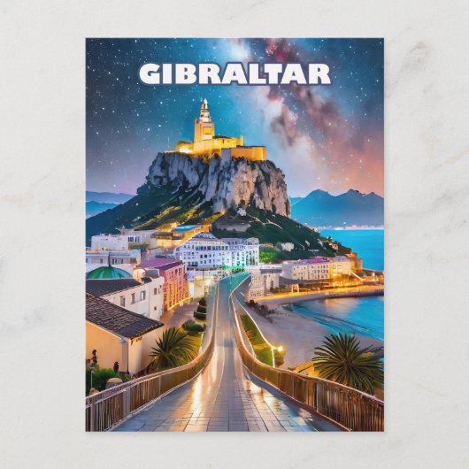 Gibraltar, Kreuzung von Horizonten und Reisen Postkarte (Vorderseite)