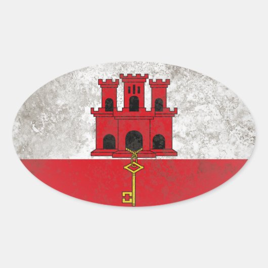 Gibraltar Ovaler Aufkleber (Vorderseite)
