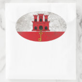 Gibraltar Ovaler Aufkleber (Tasche)