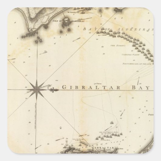 Gibraltar Quadratischer Aufkleber (Vorderseite)