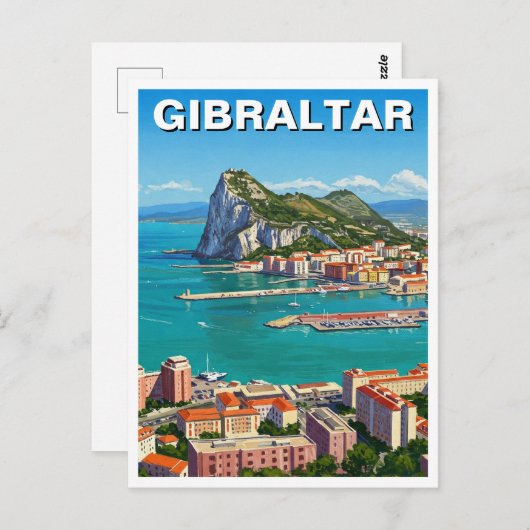 Gibraltar Reise Postkarte (Vorne/Hinten)