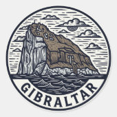 Gibraltar Reise Runder Aufkleber (Vorderseite)