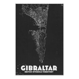 Gibraltar Vintage Karte Poster