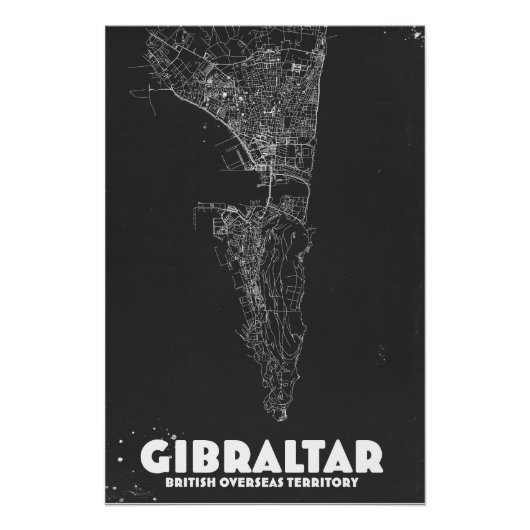 Gibraltar Vintage Karte Poster (Vorderseite)
