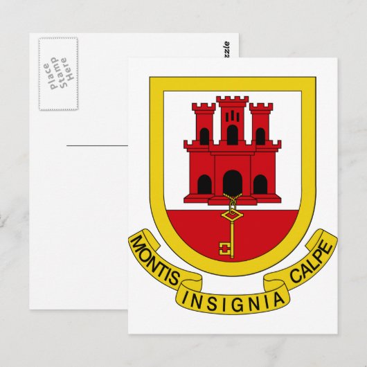 Gibraltar-Wappen Postkarte (Vorne/Hinten)