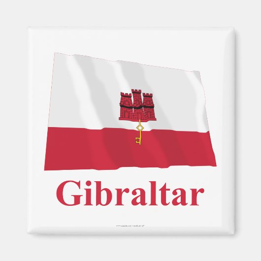 Gibraltar Wave Flag mit Namen Magnet (Vorne)