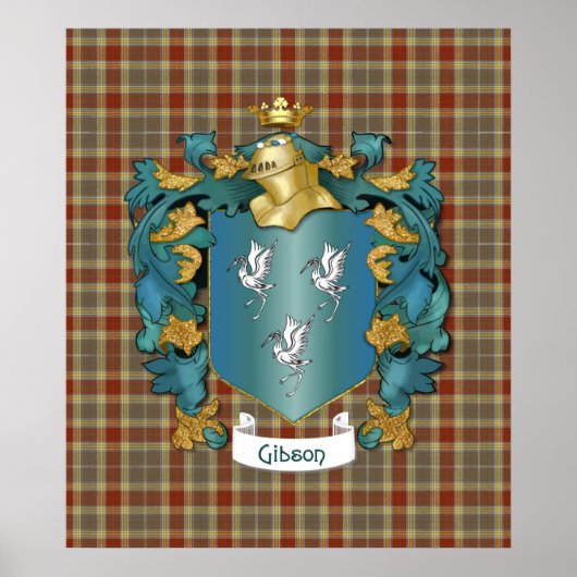 Gibson Coat of Arms and Tartan Poster (Vorne)