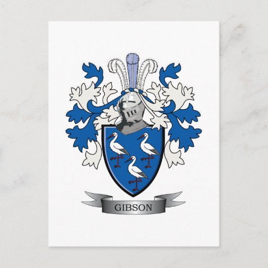 Gibson Familienwappen Coat of Arms Postkarte (Vorderseite)