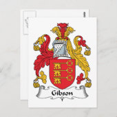 Gibson Familienwappen Postkarte (Vorne/Hinten)