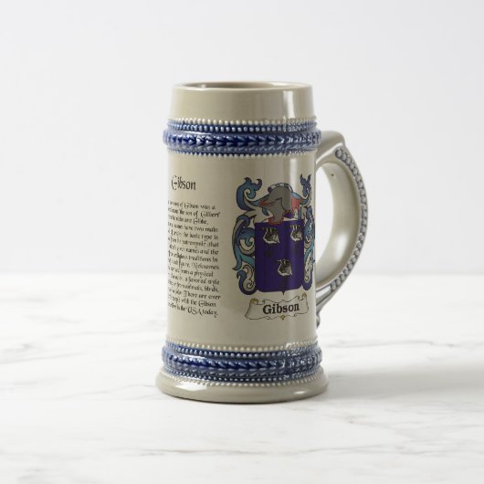 Gibson-Familienwappen Stein Bierglas (VorderseiteRechts)