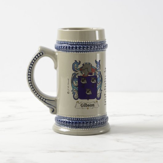 Gibson-Familienwappen Stein Bierglas (Links)