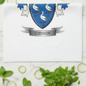 Gibson-Familienwappen-Wappen Geschirrtuch (Gefaltet)