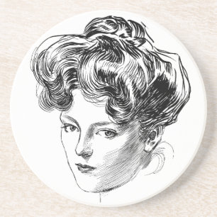 Gibson Girl Achterbahn Charles Dana Gibson Untersetzer
