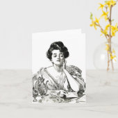 Gibson Girl Greeting Card Karte (Gelbe Blume)