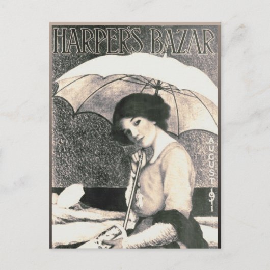 Gibson Girl mit Umbrella 1911 Magazine Cover Postkarte (Vorderseite)