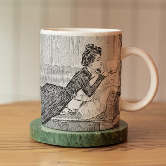 Gibson Girl Reading a Book Kaffeetasse