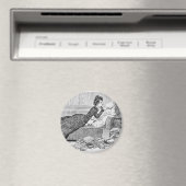 Gibson Girl Reading a Book Magnet (In Situ (Geschirrspüler))