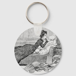Gibson Girl Reading a Book Schlüsselanhänger