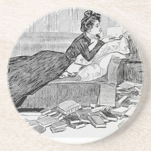 Gibson Girl Reading Getränkeuntersetzer (Vorne)