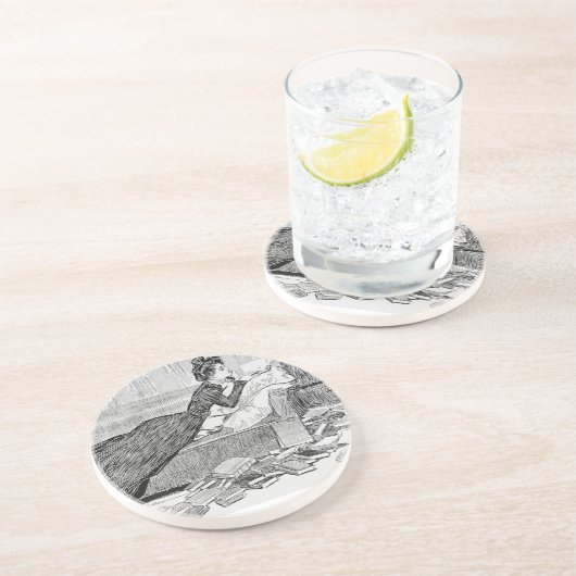 Gibson Girl Reading Getränkeuntersetzer (Seite)