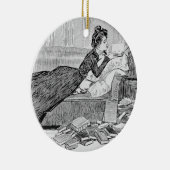 Gibson Girl Reading Keramik Ornament (Rechts)