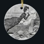 Gibson Girl Reading Keramik Ornament<br><div class="desc">Für den Buchliebhaber</div>