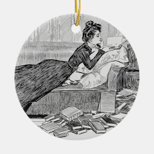 Gibson Girl Reading Keramik Ornament (Vorne)
