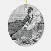 Gibson Girl Reading Keramik Ornament (Links)