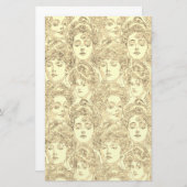 Gibson Girl viktorianisch creme elegant Briefpapier (Vorne/Hinten)