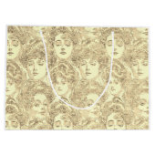 Gibson Girl viktorianisches Muster Sepia Große Geschenktüte (Rückseite)