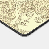 Gibson Girl viktorianisches Muster sepia Schreibtischunterlage (Ecke)