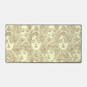 Gibson Girl viktorianisches Muster sepia Schreibtischunterlage (Vorderseite)