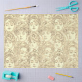 Gibson Girl viktorianisches Muster Sepia Seidenpapier (Basteln)