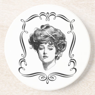 Gibson Girl Vintage Art Untersetzer