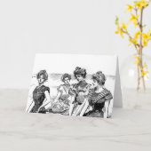Gibson Girls am Strand Karte (Gelbe Blume)
