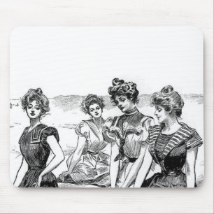 Gibson Girls am Strand Mousepad