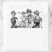 Gibson Girls am Strand Rechteckiger Aufkleber (Tasche)