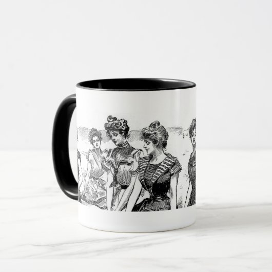 Gibson Girls am Strand Tasse (Vorderseite Links)