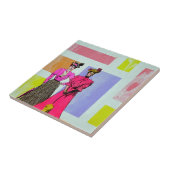 Gibson Girls in einem mondrianischen Muster Fliese (Seite)