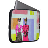Gibson Girls in einem mondrianischen Muster Laptopschutzhülle (Vorne Rechts)